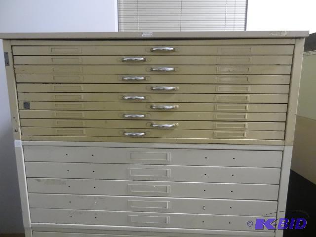 lot 70 image: 2 flat FIle Cabinets. One is 10 Drawer and on...