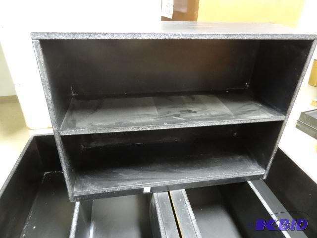 lot 72 image: Partical Board Book SHelf. Painted Black. Sol...