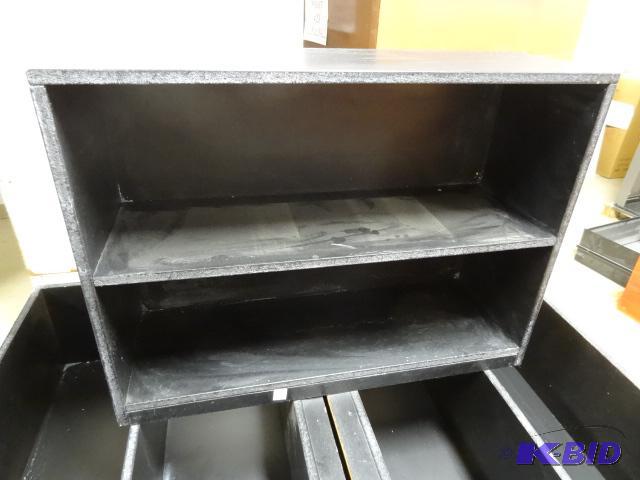 lot 73 image: Partical Board Book SHelf. Painted Black. Sol...