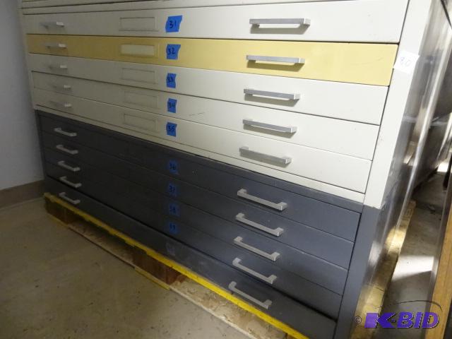 lot 80 image: 2 Sections of flat File 5 Drawers Each No Top...