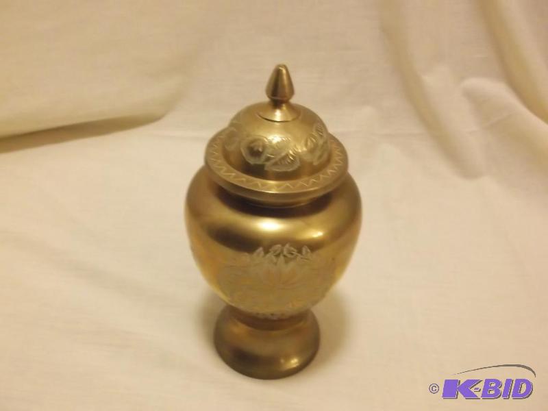 Beautiful etched solid brass urn 8 12&quot ...