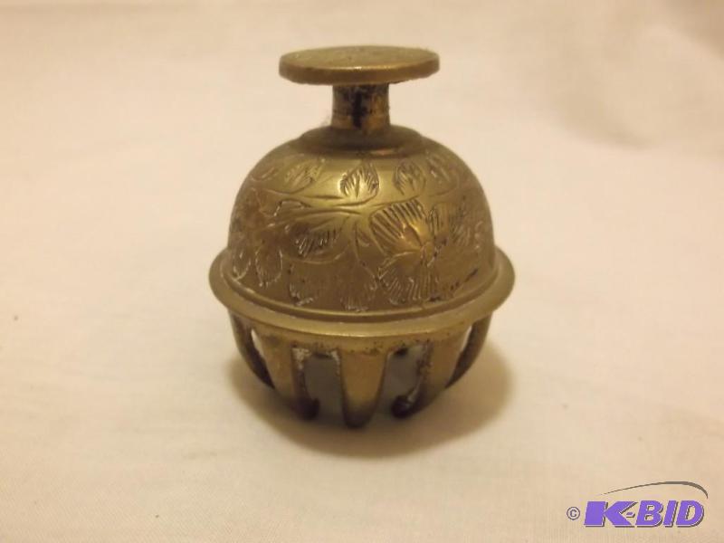 Beautiful etched cast brass finger dinner bel...