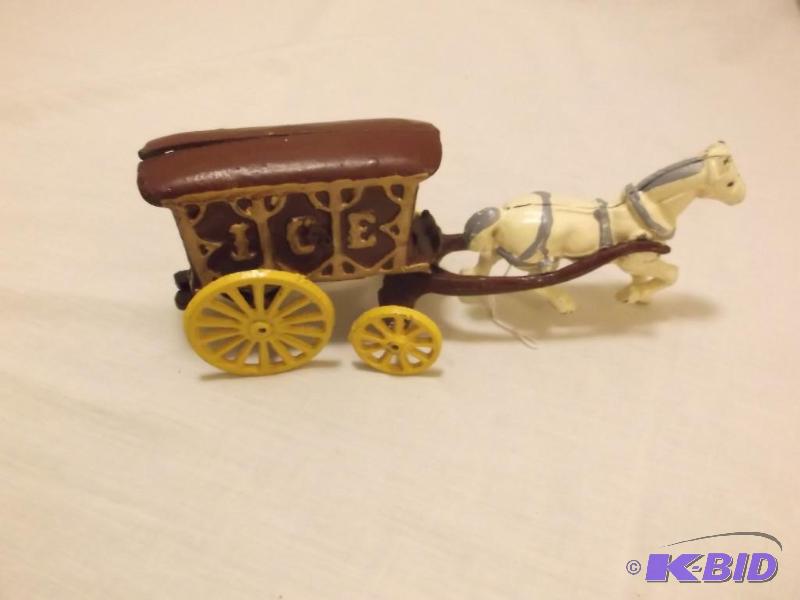 Collectable cast iron toy ice wagon 9 12&quo...