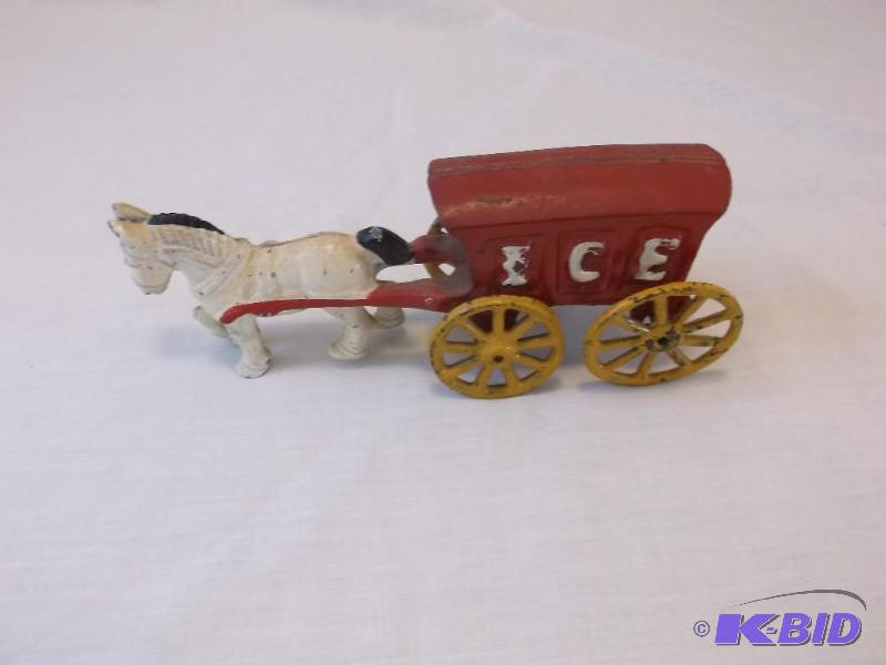 Collectable cast iron toy ice wagon 14&quot...