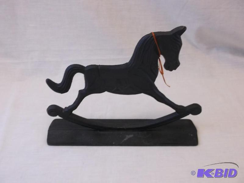 Heavy cast iron rocking horse door stop 10 3...