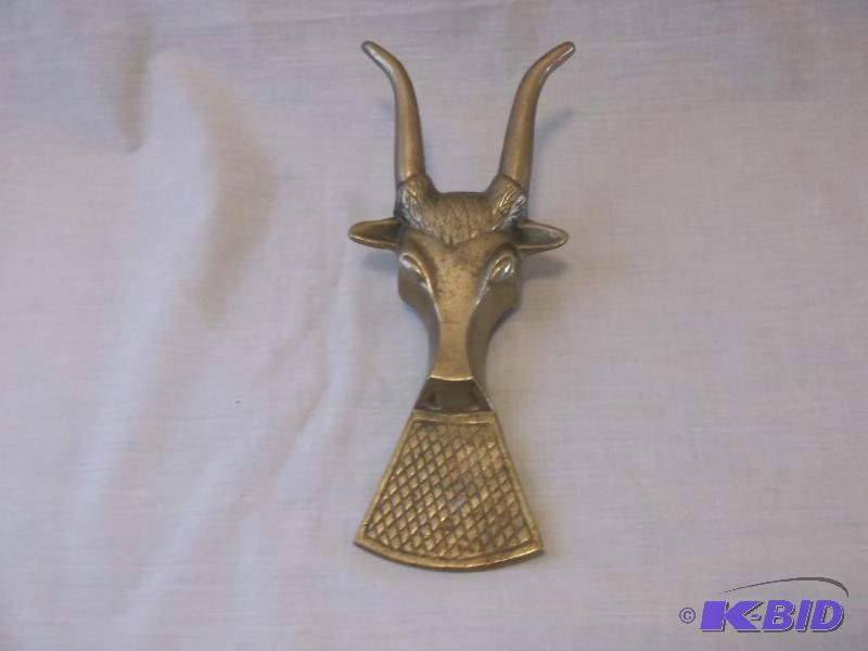 Large heavy cast brass bull head boot pull in...