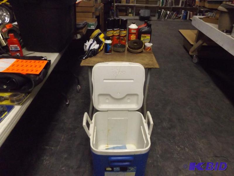 lot 309 image: Igloo Cooler with Misc. and Auto Accessories