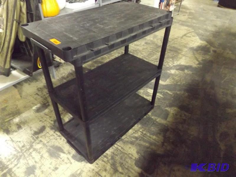 lot 311 image: Black plastic storage shelving
