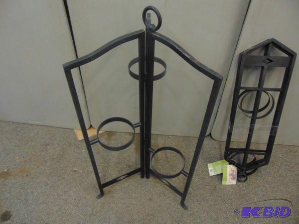 lot 3 image: (3) Plant Stands   All 3 stands fold up ...