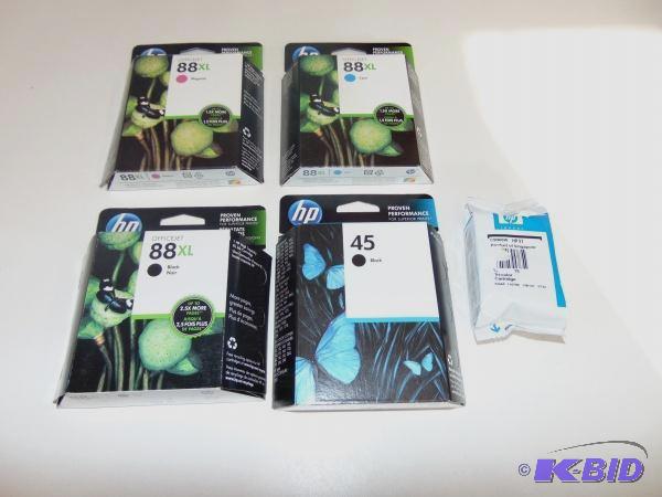 lot 52 image: (5) HP Printer Ink Cartridges   (3) #88s  (1...