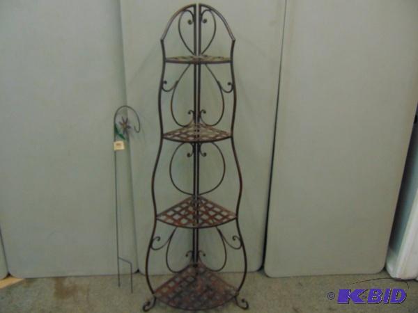 lot 53 image: Corner Shelf and Garden Decoration   4 shelve...