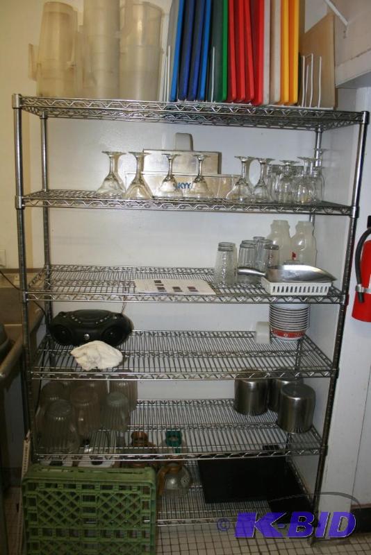 lot 5 image: Stainless Steel Metal Shelving