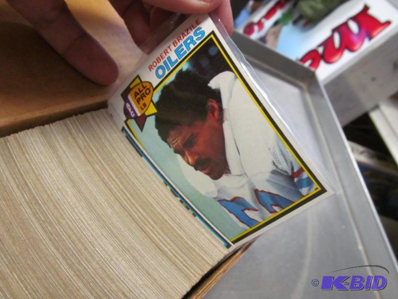 Box of 1970s Topps Football Cards