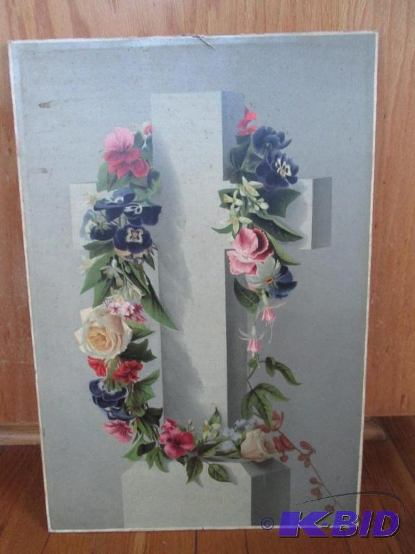 22 12in x 14in Mary Thereasa Hart 1866, flor...