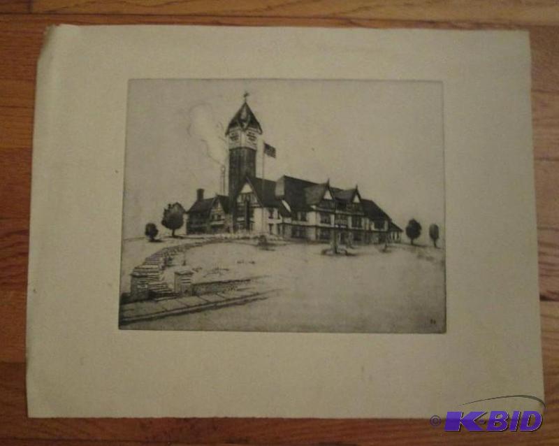 , 12in x 16in mansion drawing...