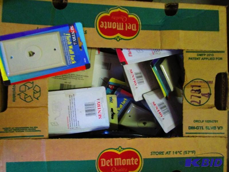 banana box full of flush wall jacks...
