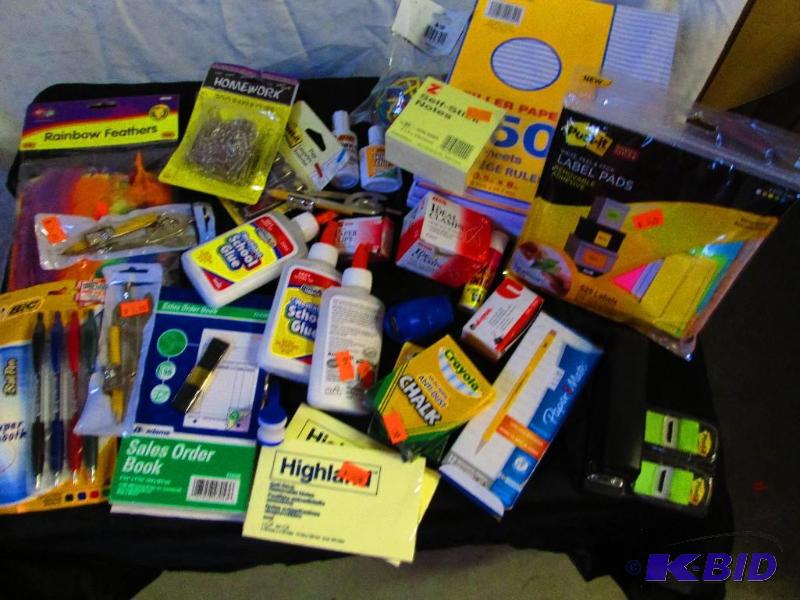 mixed lot of offiice supplies and crafting su...
