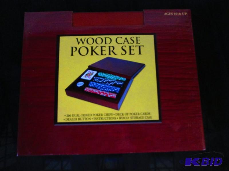 wood case poker set ages 10...