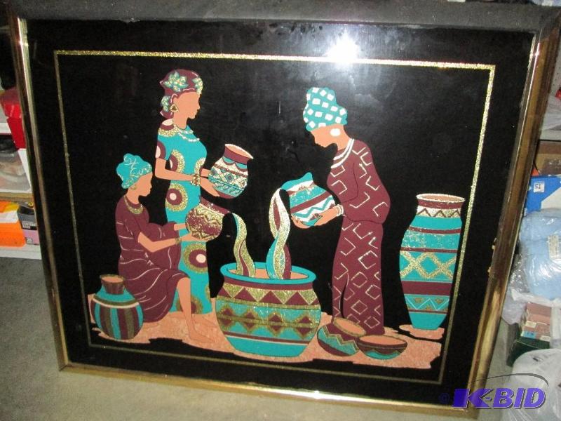 Large glittered artwork, 54 x 46 inches. Top ...