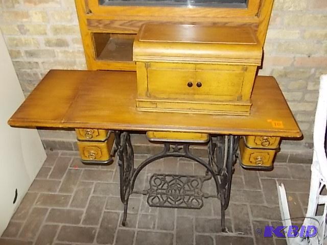 Domestic Treadle Sewing Machine Cabinet Only