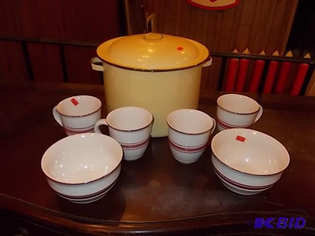 Enamel Pot & Dishes