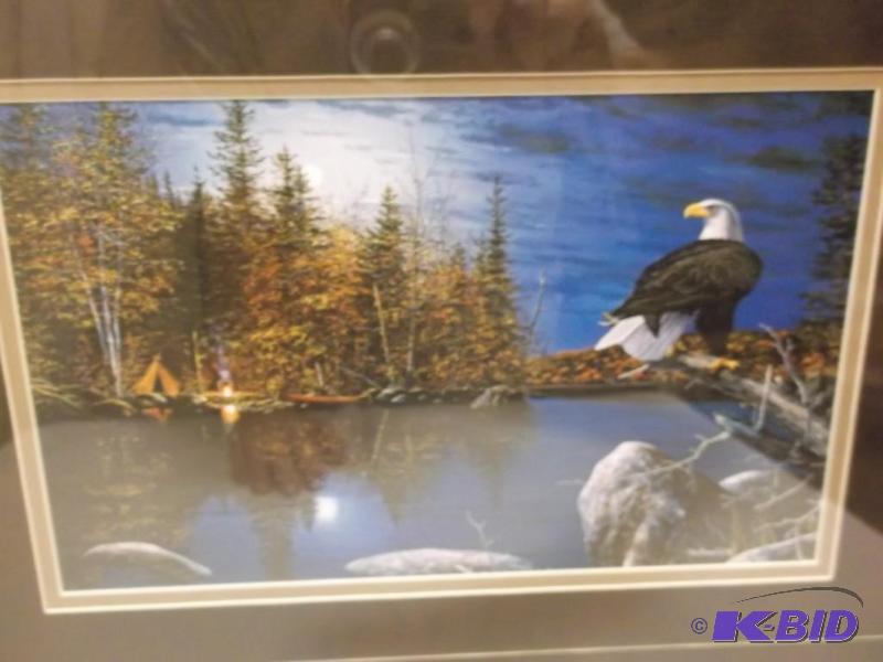 lot 10 image: Beautiful double matted framed print by Jim H...