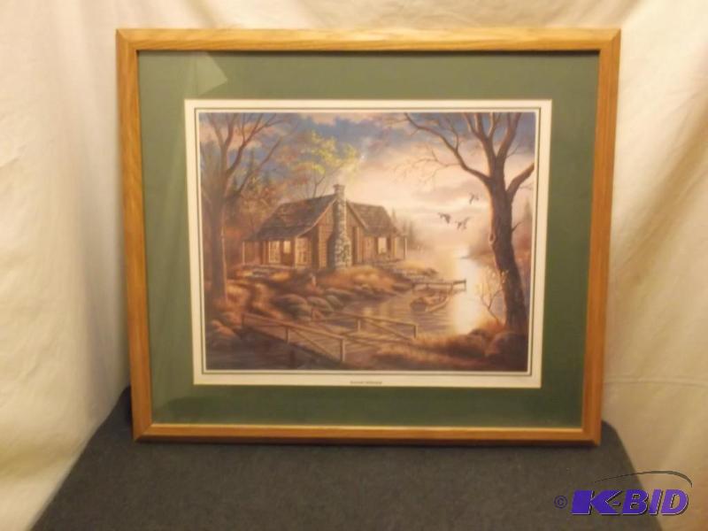 lot 11 image: Beautiful matted framed numbered print Peacef...