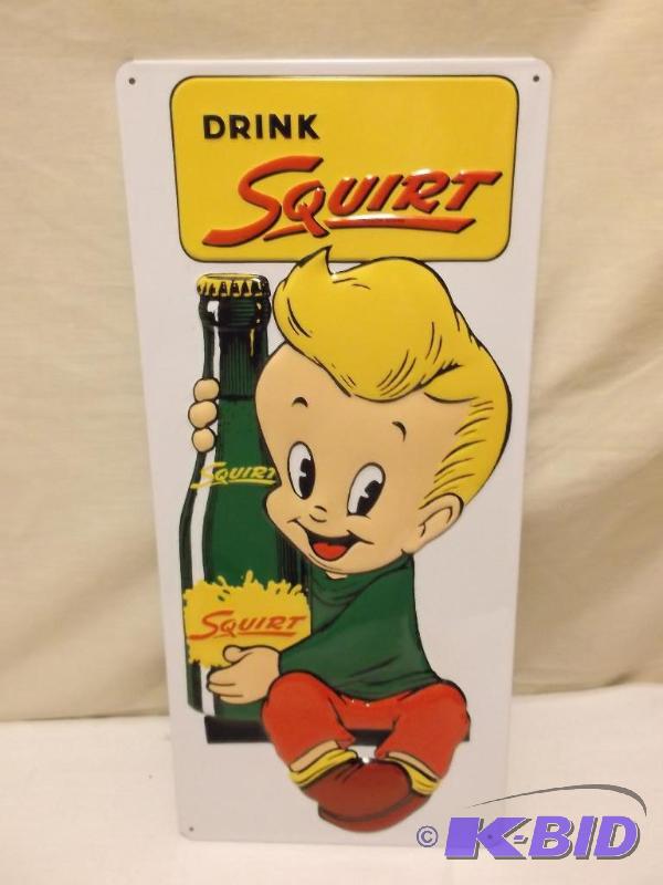 lot 20 image: Collectable embossed Squirt sign measuring 8&...