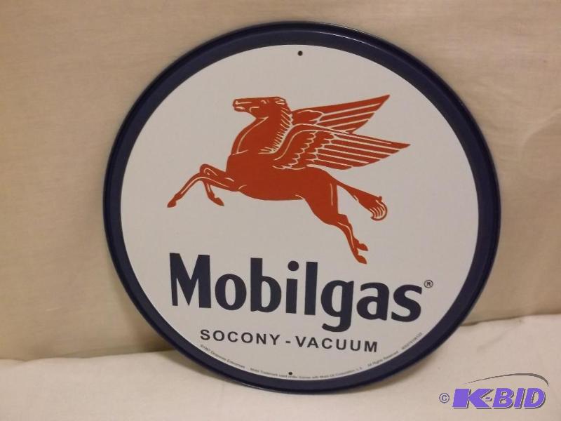 lot 22 image: Collectable Mobilgas sign measuring 11 34&qu...