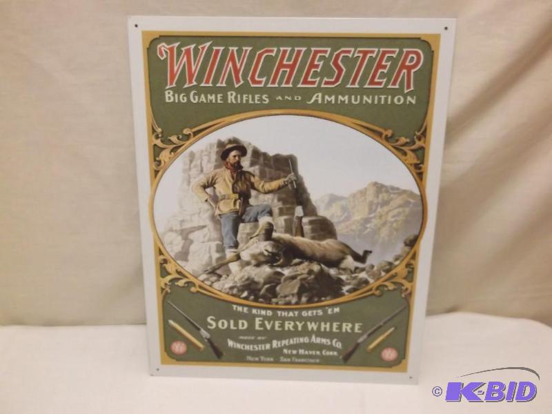 lot 26 image: Collectable Winchester sign measuring 12 12&...