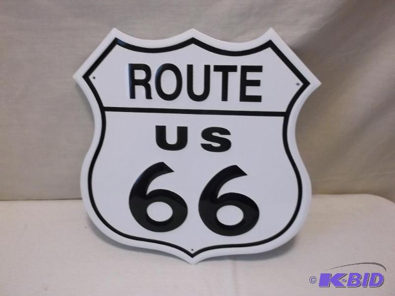 lot 29 image: Collectable embossed Route 66 sign measuring ...