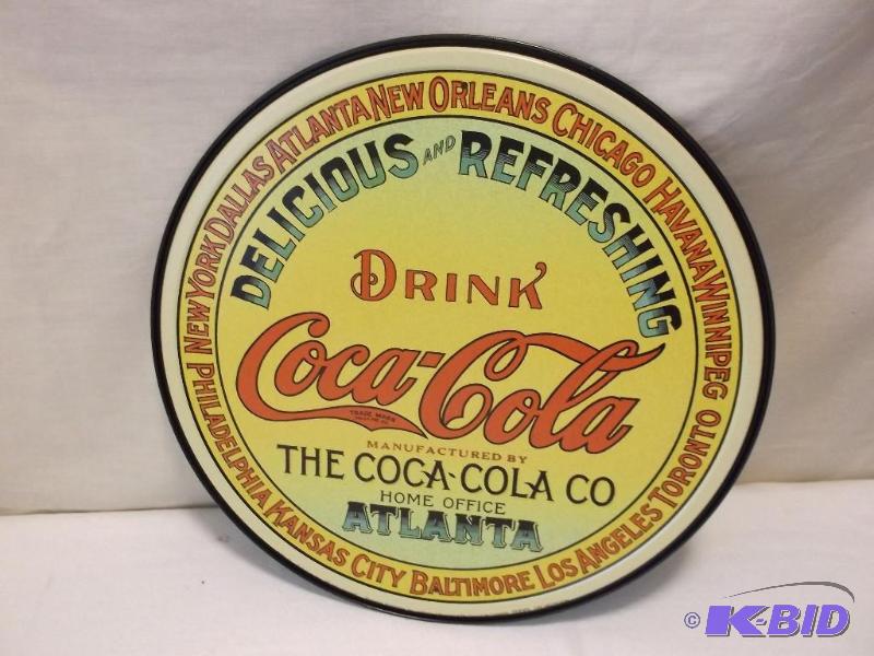 lot 31 image: Collectable Coca Cola sign, measuring 11 34&...