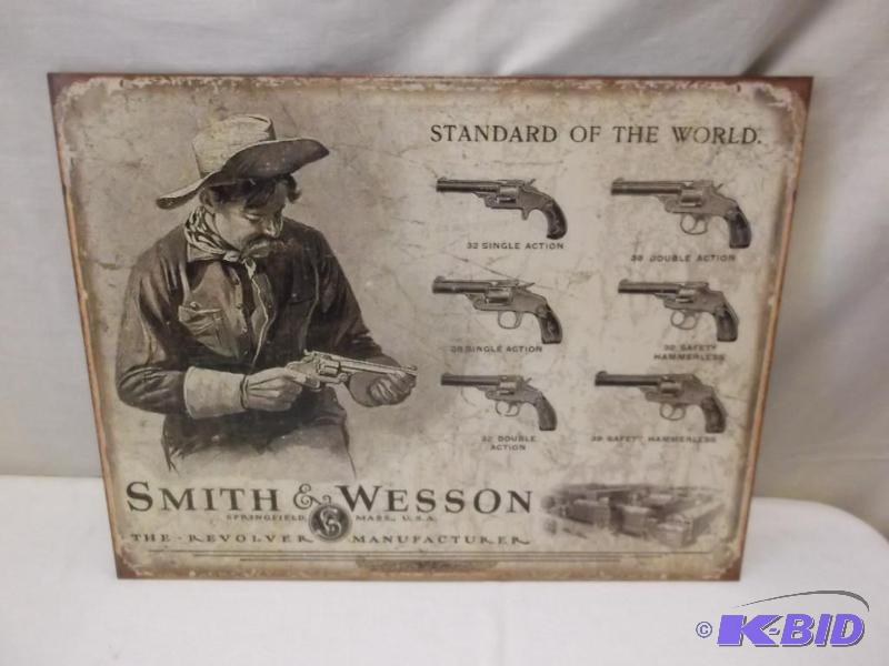 lot 35 image: Collectable Smith & Wesson sign, measurin...