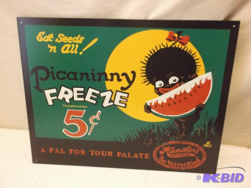 lot 36 image: Collectable Picaninny Freeze sign measuring 1...