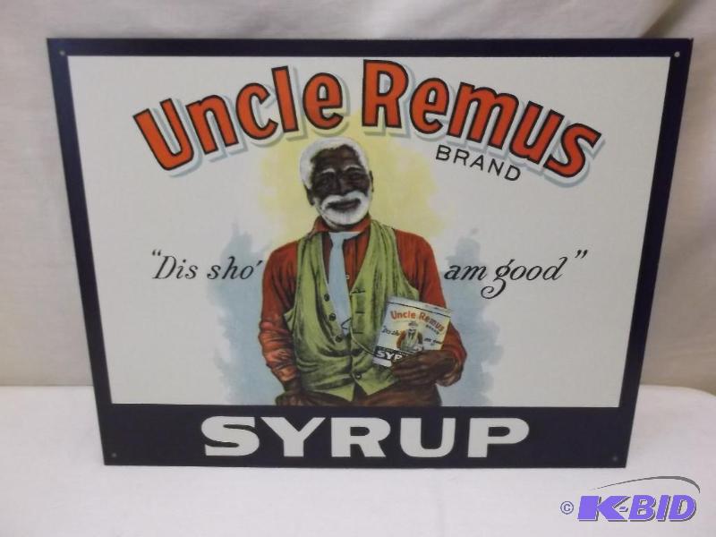 lot 37 image: Collectable Uncle Remus Brand syrup sign meas...