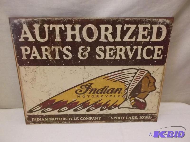 lot 39 image: Collectable Indian Motorcycle sign measuring ...