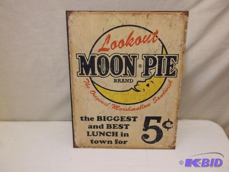 lot 40 image: Collectable Moon Pie sign measuring 12 12 L ...
