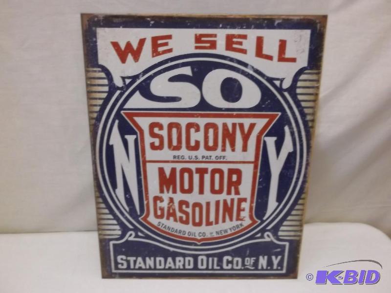 lot 41 image: Collectable Socony motor gasoline sign measur...