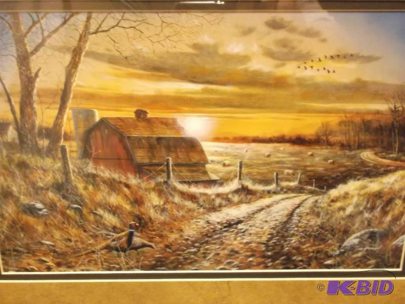 lot 45 image: Beautiful double matted framed print by Jim H...
