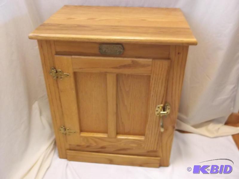 lot 50 image: Nice Sure Wood Oak reproduction  ice box...