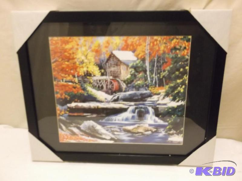 lot 70 image: Beautiful framed scenery print measuring 19 1...