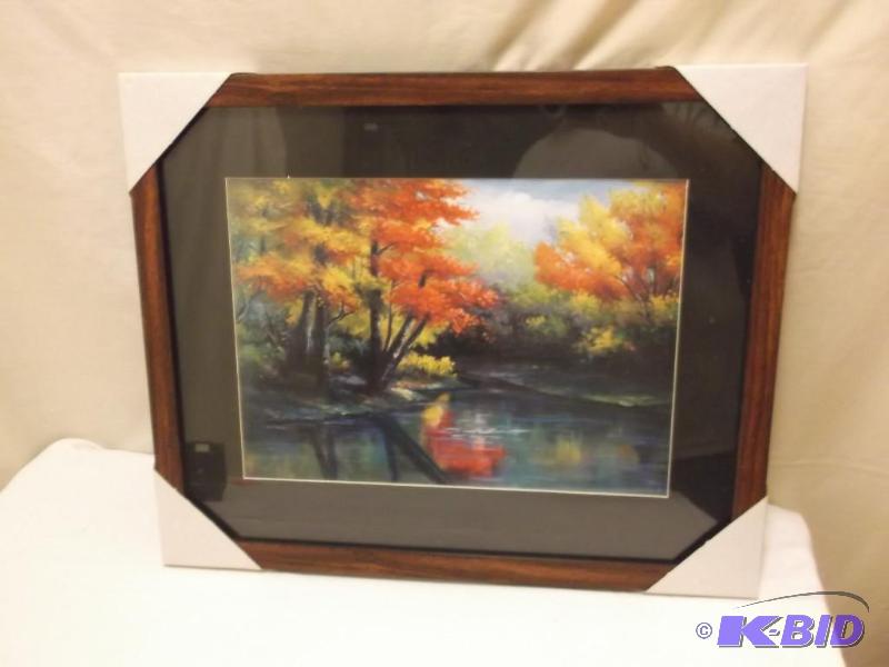 lot 74 image: Beautiful framed scenery print measuring 21 L...