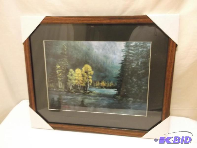 lot 75 image: Beautiful framed scenery print measuring 21&q...