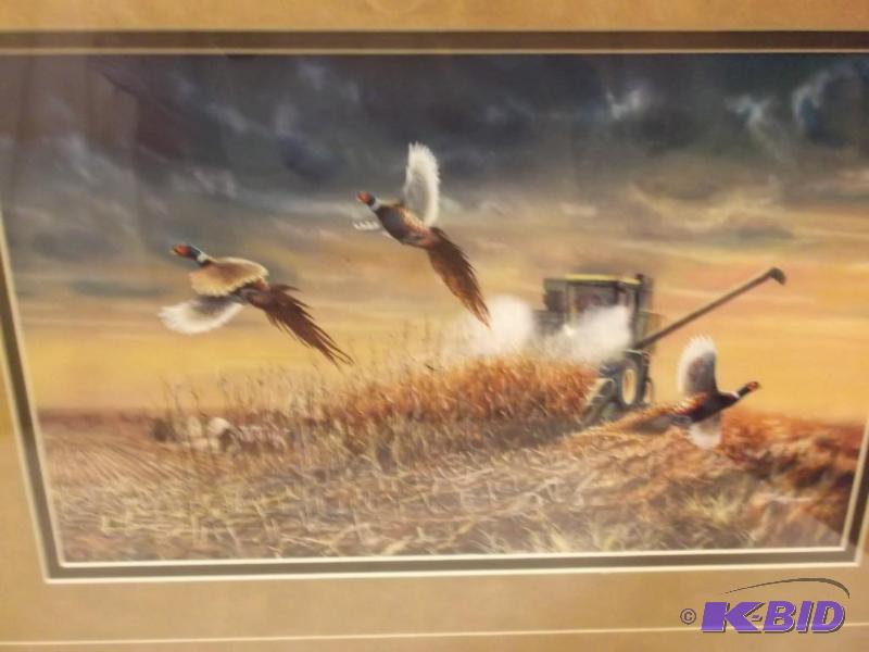 lot 9 image: Beautiful double matted framed print by Jim H...