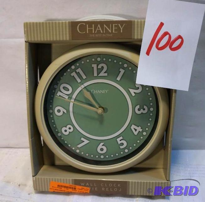 lot 100 image: Chaney 10" Wall Clock Brand New With $24...