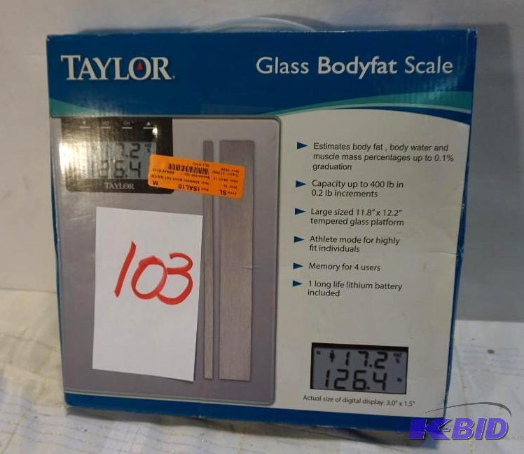 lot 103 image: Taylor Brand Model 5736 Glass Body Fat Digita...