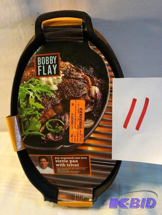 lot 11 image: Bobby Flay Pre Seasoned Cast Iron Sizzle Pan ...