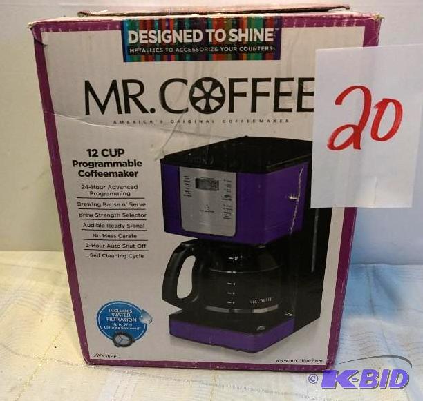 lot 20 image: Mr Coffee Brand Model JWK36PP 12 Cup Programm...
