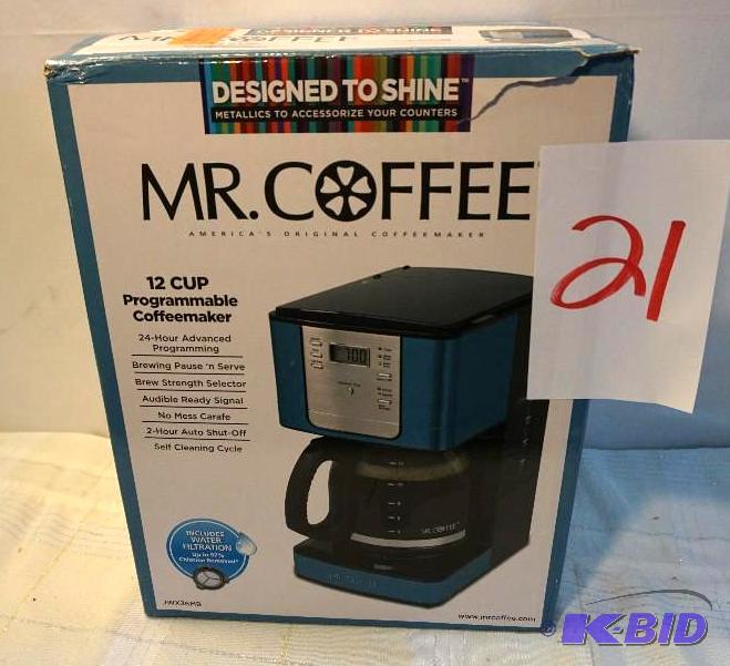 lot 21 image: Mr Coffee Brand Model JWK36PP 12 Cup Programm...