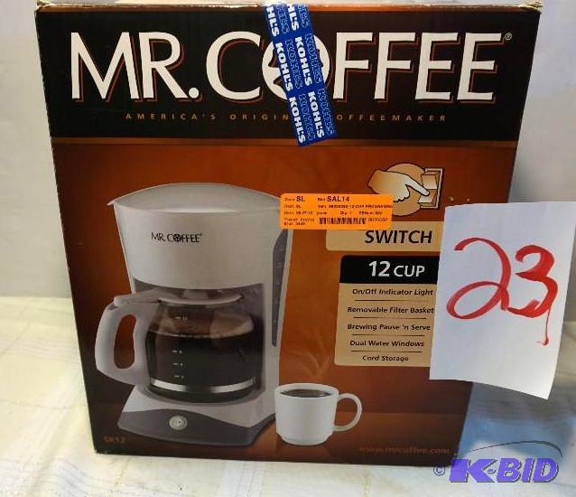 lot 23 image: Mr Coffee Brand Model SK12 12 Cup Programmabl...